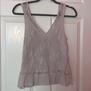 American Eagle lace light pink tank top